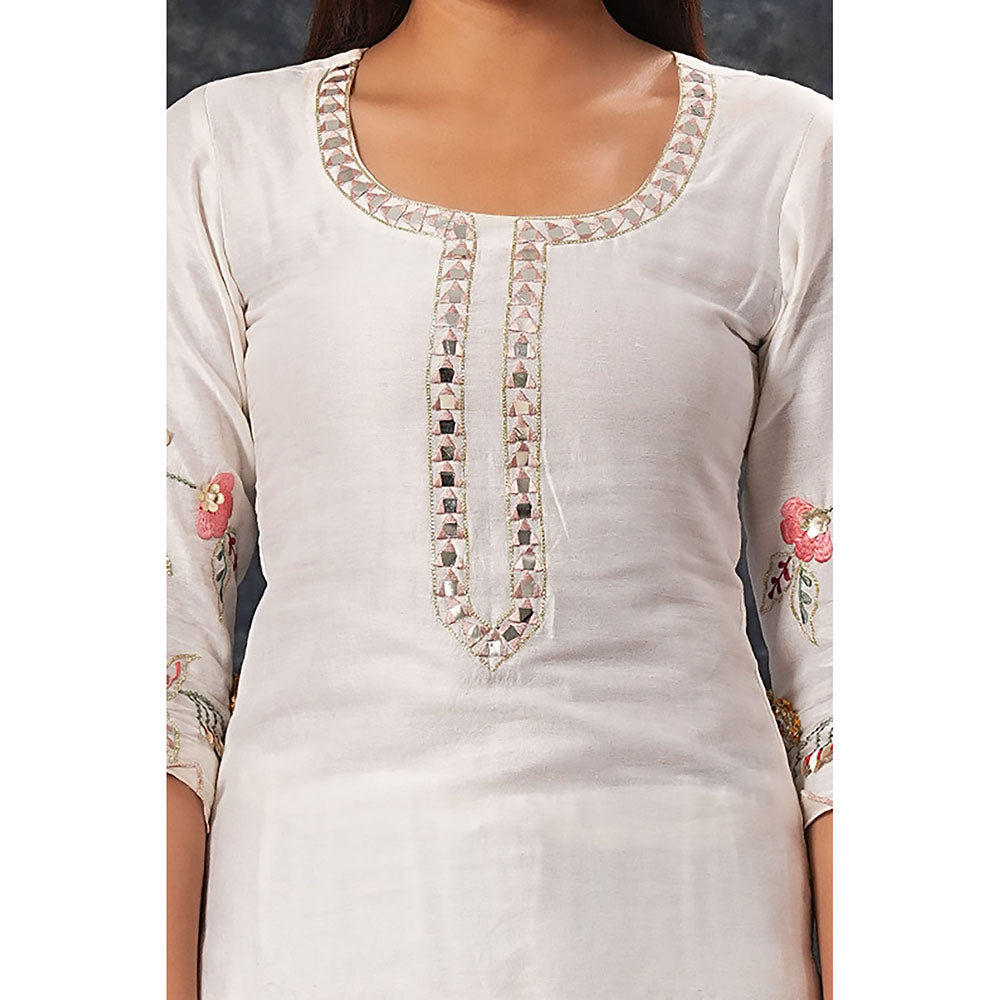 Saatvikei Siya - Ivory Kurta with Palazzo and Dupatta - Limited Edition (Set of 3)