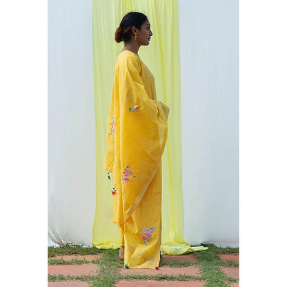 Saatvikei Titli - Yellow Kurta with Palazzo and Dupatta (Set of 3)