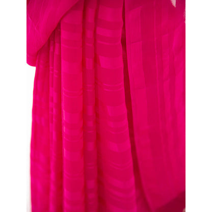 Sacred Weaves Dark Pink Saree with Unstitched Blouse