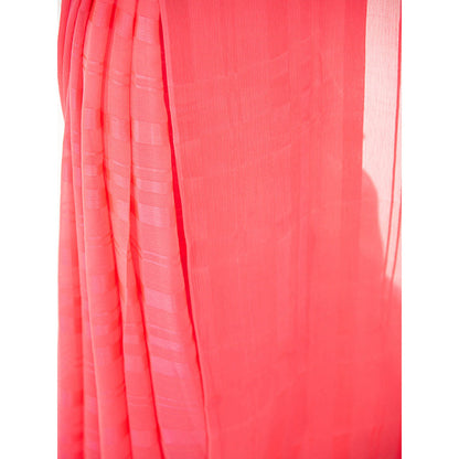 Sacred Weaves Pink Saree with Unstitched Blouse