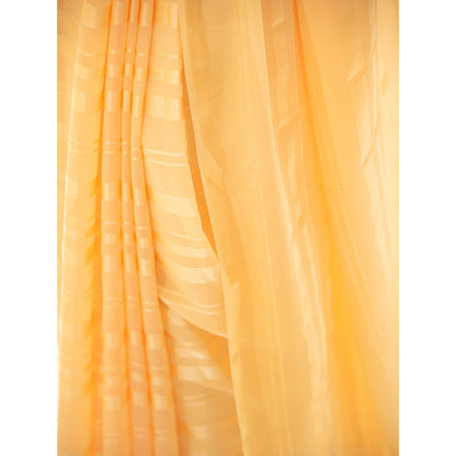 Sacred Weaves Yellow Satin Saree with Unstitched Blouse