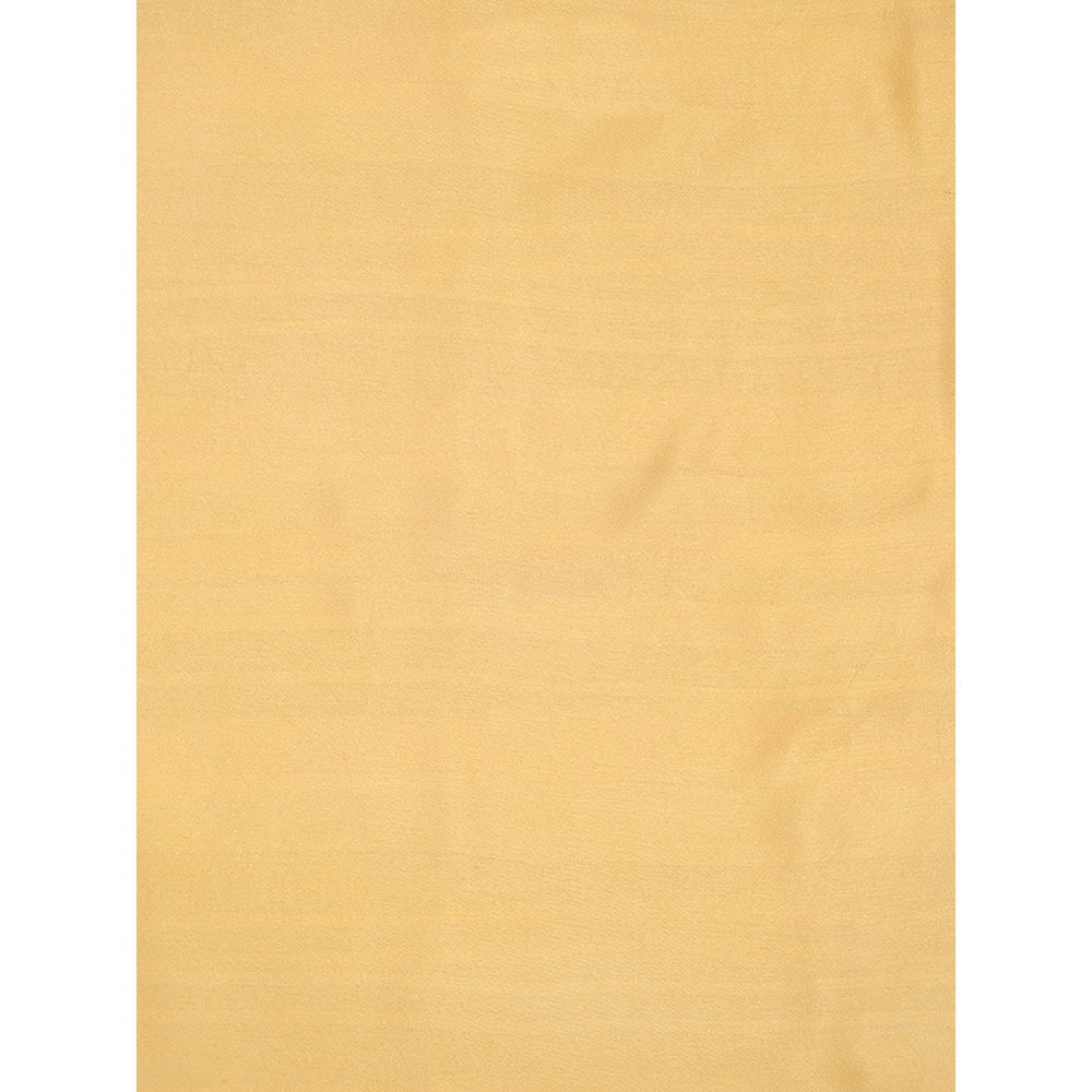 Sacred Weaves Yellow Satin Saree with Unstitched Blouse