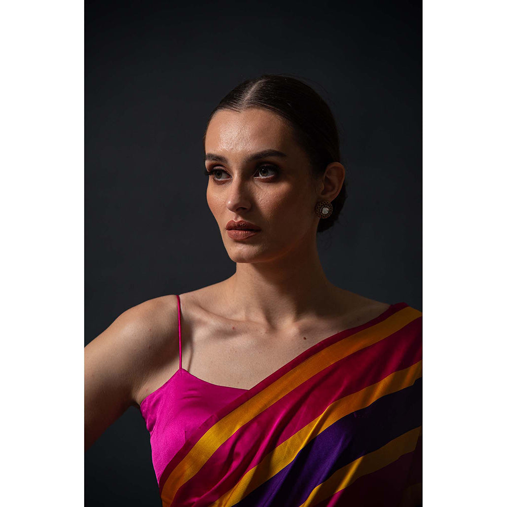 Sacred Weaves Konia Satin Silk Handloom Banarasi Saree Without Blouse