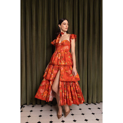 Sage By Mala Saffron Bloom Dress with Tie (Set of 2)