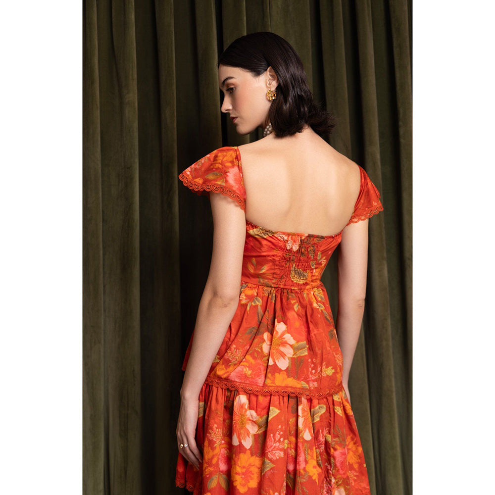 Sage By Mala Saffron Bloom Dress with Tie (Set of 2)