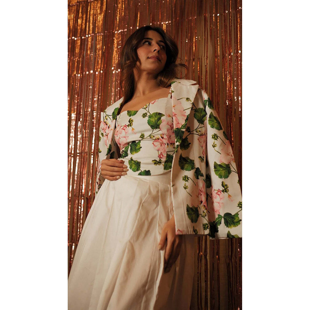 Sage By Mala Lily Charm White Blazer with Top and Skirt (Set of 3)