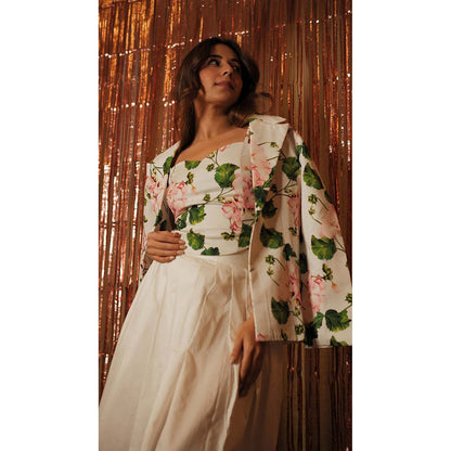 Sage By Mala Lily Charm White Blazer with Top and Skirt (Set of 3)