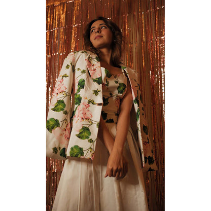 Sage By Mala Lily Charm White Blazer with Top and Skirt (Set of 3)