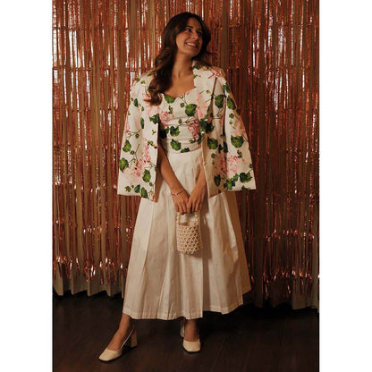 Sage By Mala Lily Charm White Blazer with Top and Skirt (Set of 3)