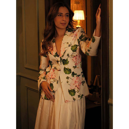 Sage By Mala Lily Charm White Blazer with Skirt (Set of 2)