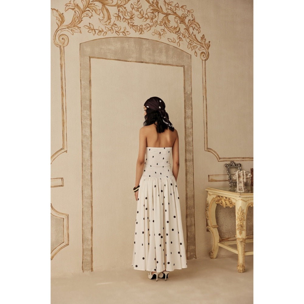 Sage By Mala Women White Polyester Maxi Dress