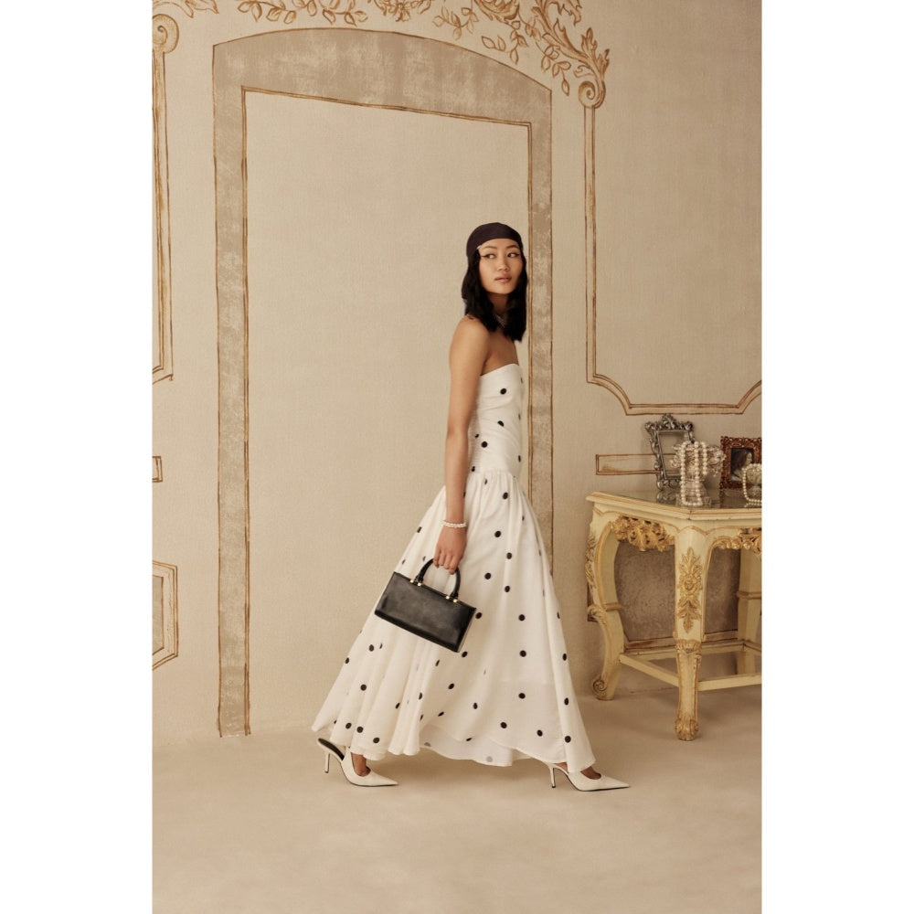 Sage By Mala Women White Polyester Maxi Dress