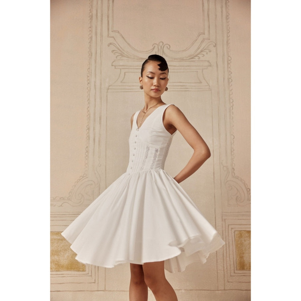 Sage By Mala Women White Cotton Midi Dress