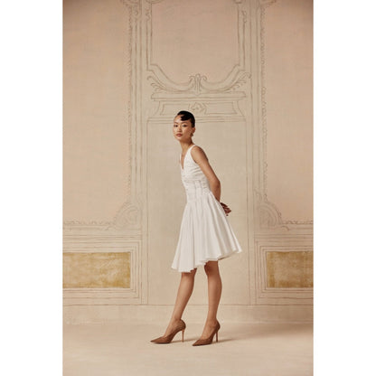 Sage By Mala Women White Cotton Midi Dress