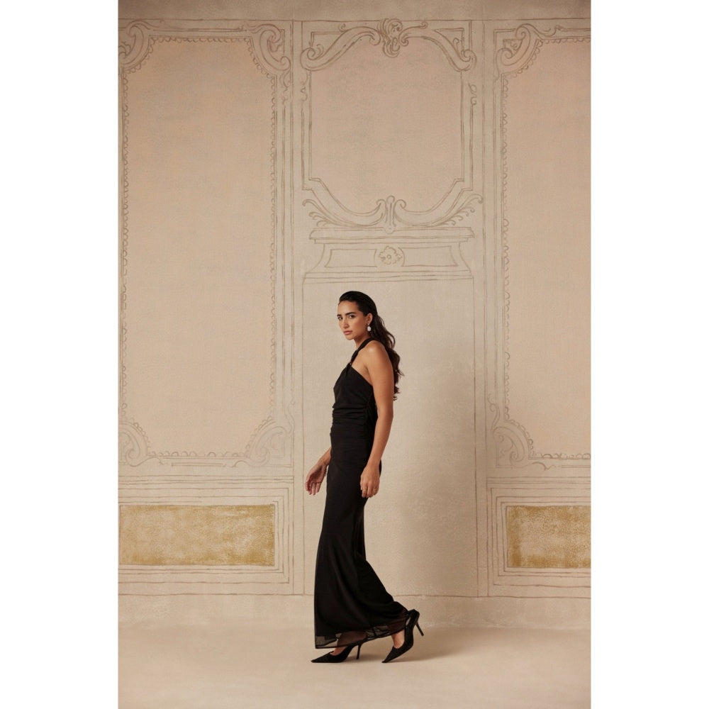 Sage By Mala Women Black Polyester Maxi Dress