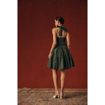 Sage By Mala Women Green Cotton Mini Dress