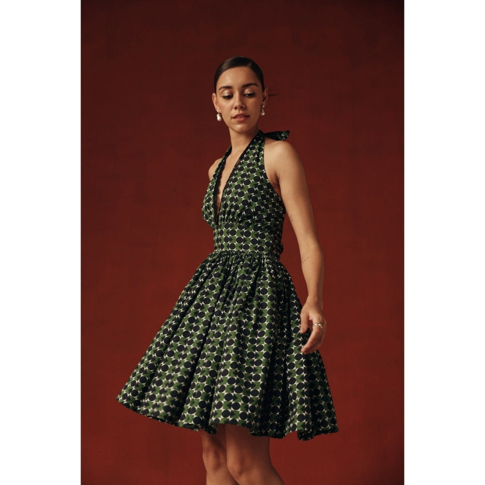 Sage By Mala Women Green Cotton Mini Dress