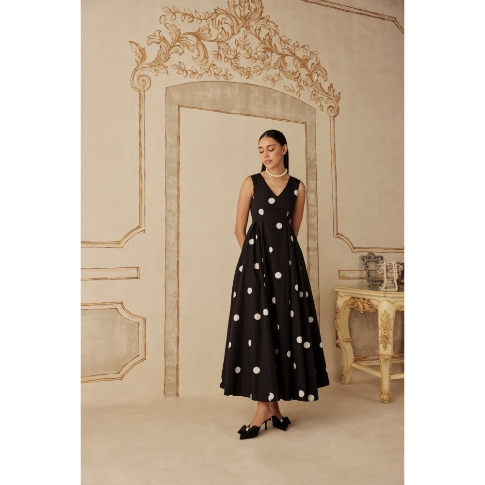 Sage By Mala Women Black Cotton Maxi Dress