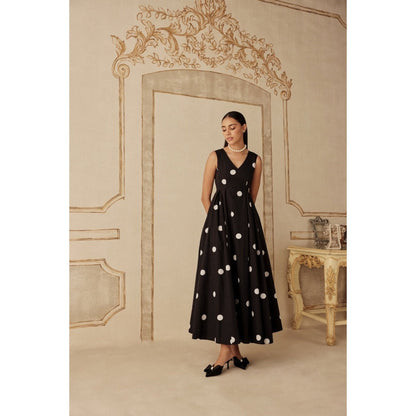 Sage By Mala Women Black Cotton Maxi Dress