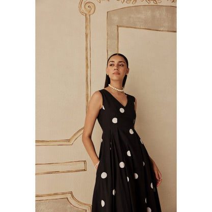 Sage By Mala Women Black Cotton Maxi Dress