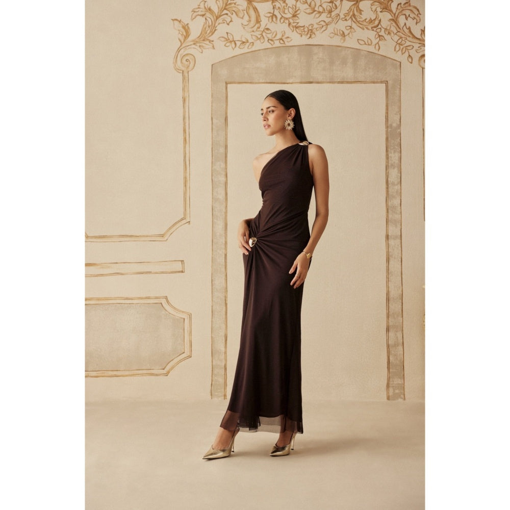 Sage By Mala Women Black Polyester Maxi Dress