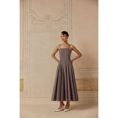 Sage By Mala Women Grey Cotton Maxi Dress