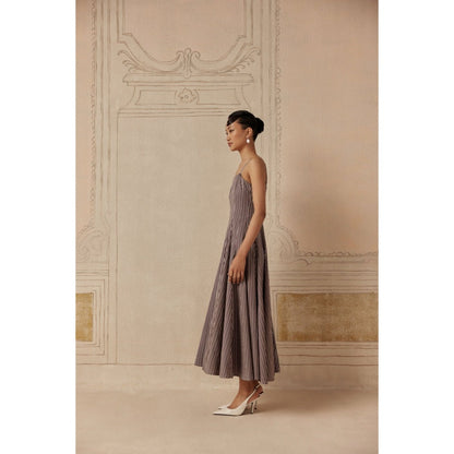 Sage By Mala Women Grey Cotton Maxi Dress