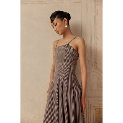 Sage By Mala Women Grey Cotton Maxi Dress