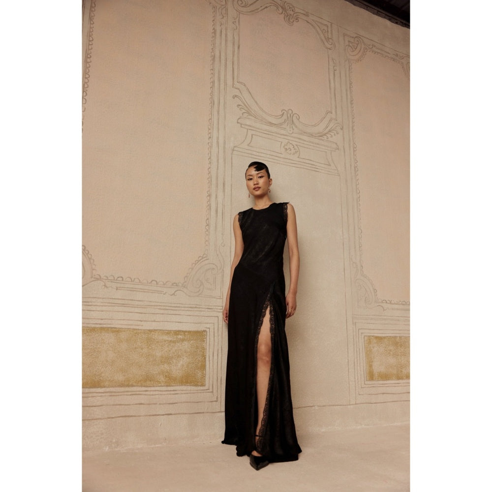 Sage By Mala Women Black Polyester Maxi Dress