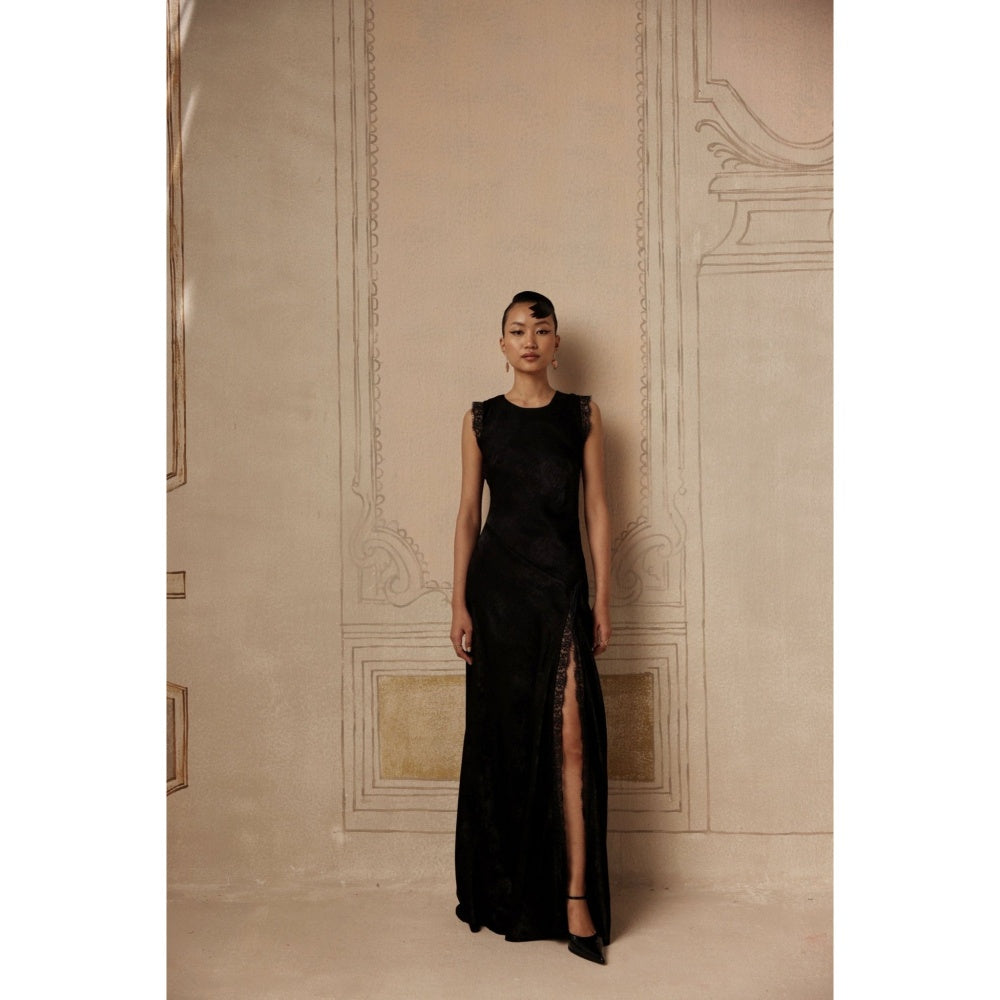 Sage By Mala Women Black Polyester Maxi Dress