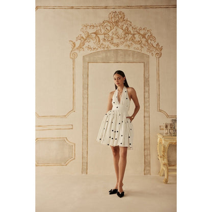 Sage By Mala Women White Cotton Mini Dress