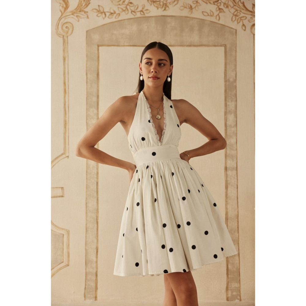 Sage By Mala Women White Cotton Mini Dress