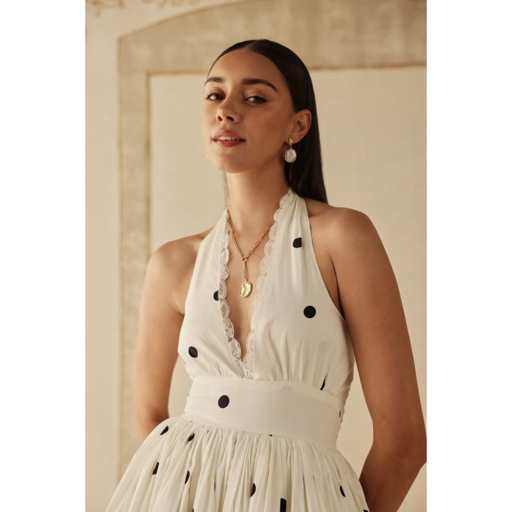 Sage By Mala Women White Cotton Mini Dress