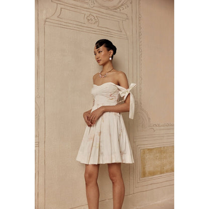 Sage By Mala Women White Cotton Mini Dress