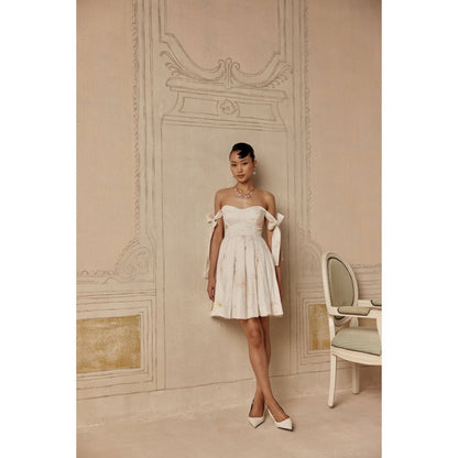 Sage By Mala Women White Cotton Mini Dress