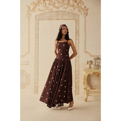 Sage By Mala Women Wine Satin Maxi Dress