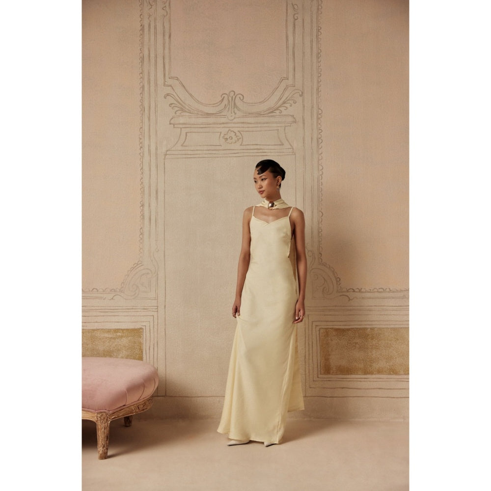 Sage By Mala Women Beige Satin Maxi Dress