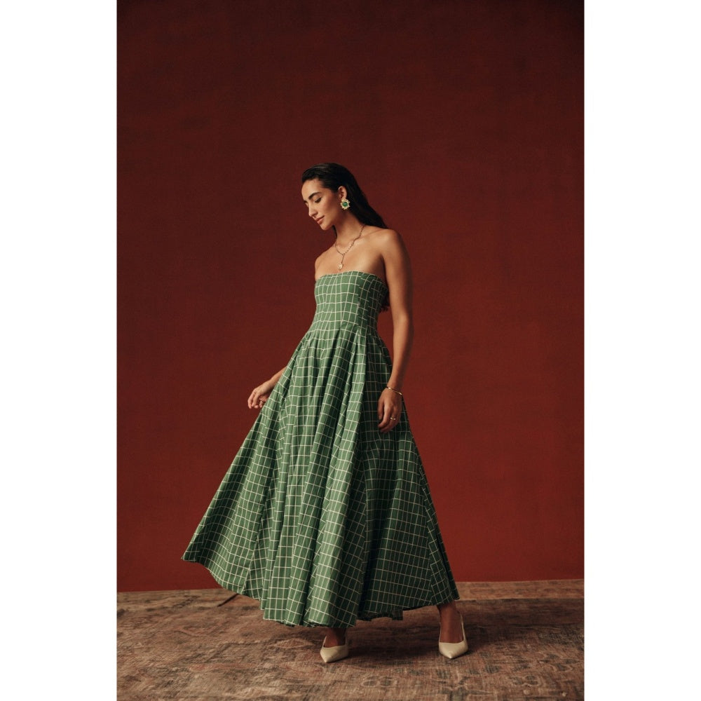 Sage By Mala Women Green Cotton Maxi Dress