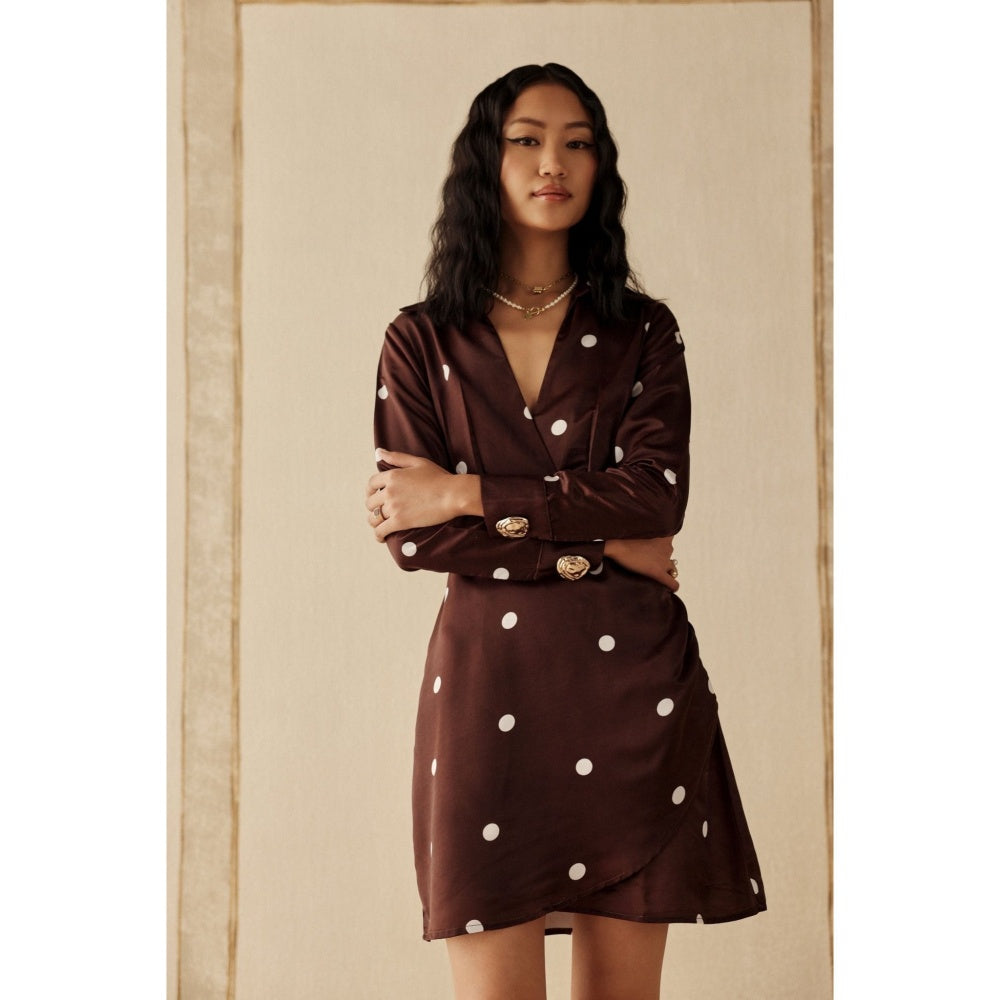 Sage By Mala Women Wine Cotton Mini Dress
