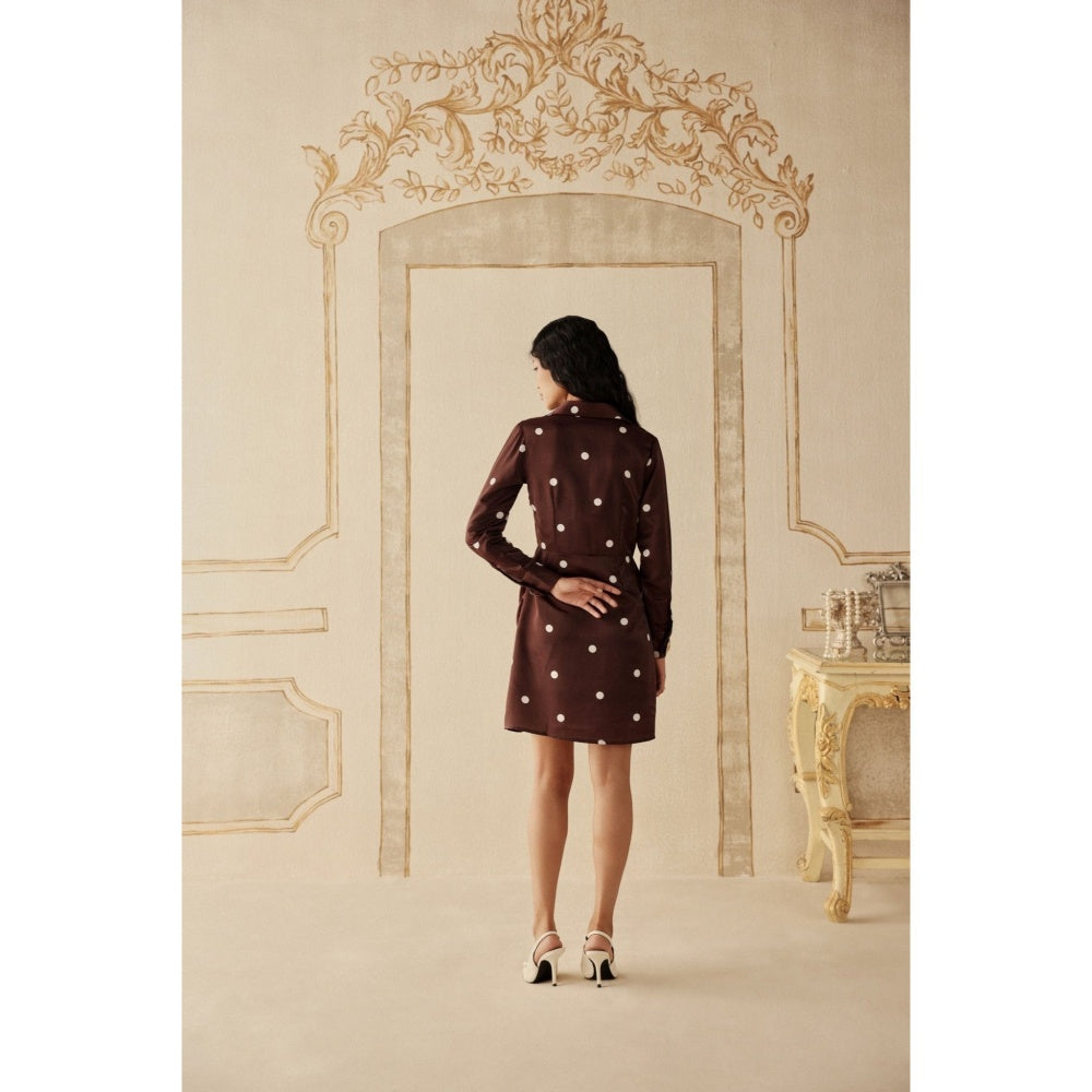 Sage By Mala Women Wine Cotton Mini Dress