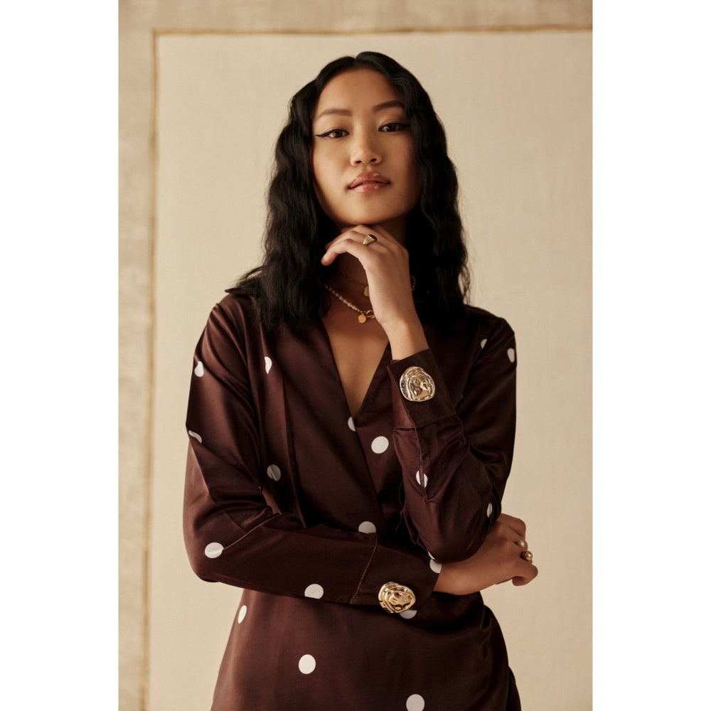 Sage By Mala Women Wine Cotton Mini Dress