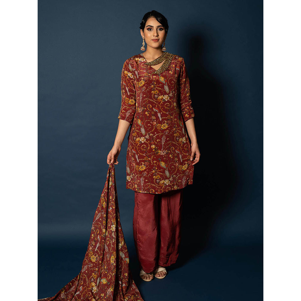 Sainy Garg Couture Adhira Kurta with Dupatta & Pant (Set of 3)