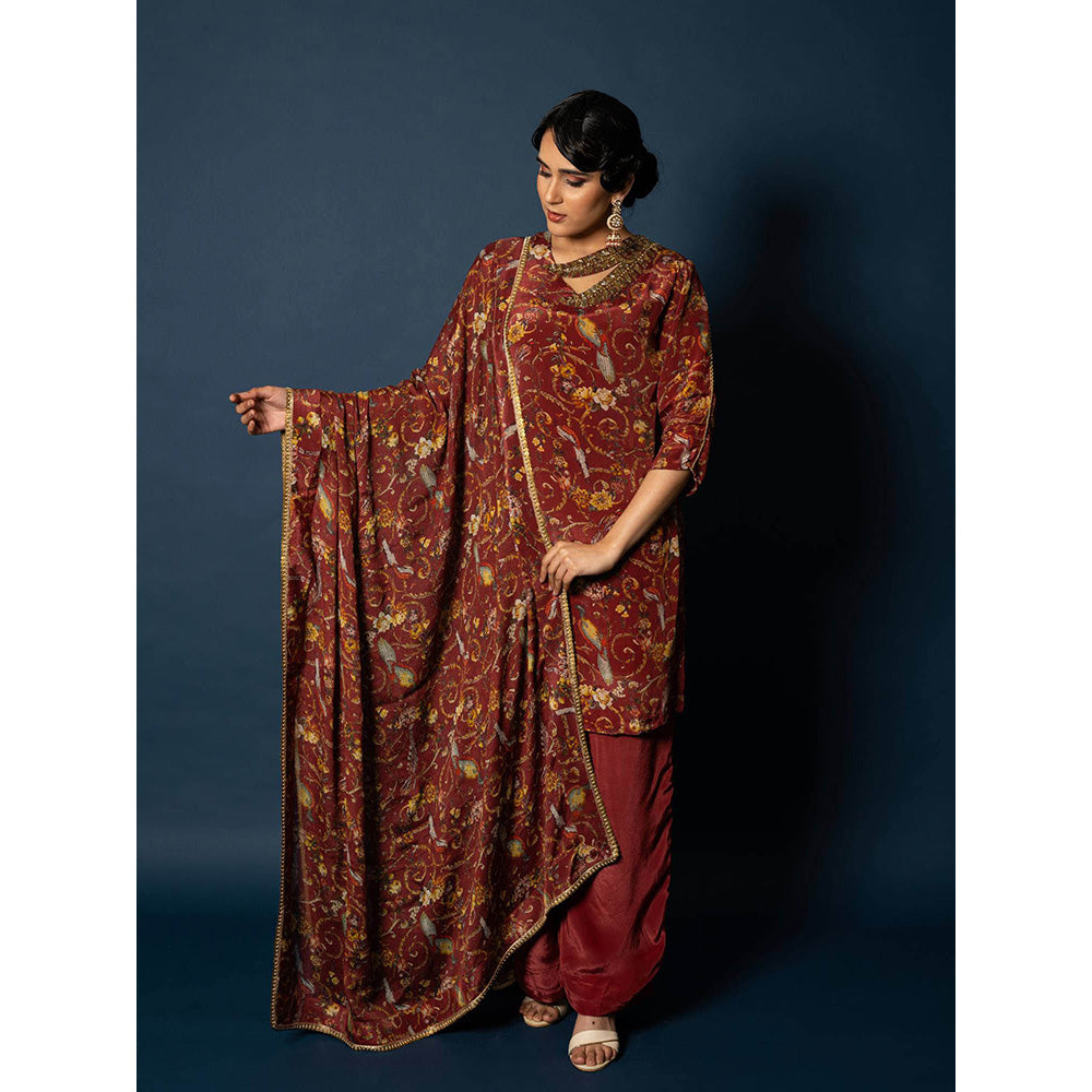 Sainy Garg Couture Adhira Kurta with Dupatta & Pant (Set of 3)