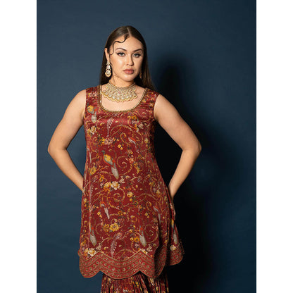 Sainy Garg Couture Daman Kurti with Sharara & Dupatta (Set of 3)