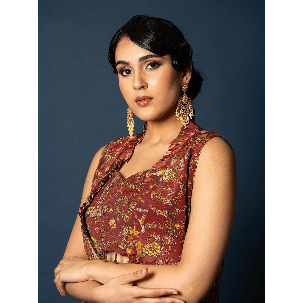 Sainy Garg Couture Lalishq Printed Co-Ord (Set of 3)