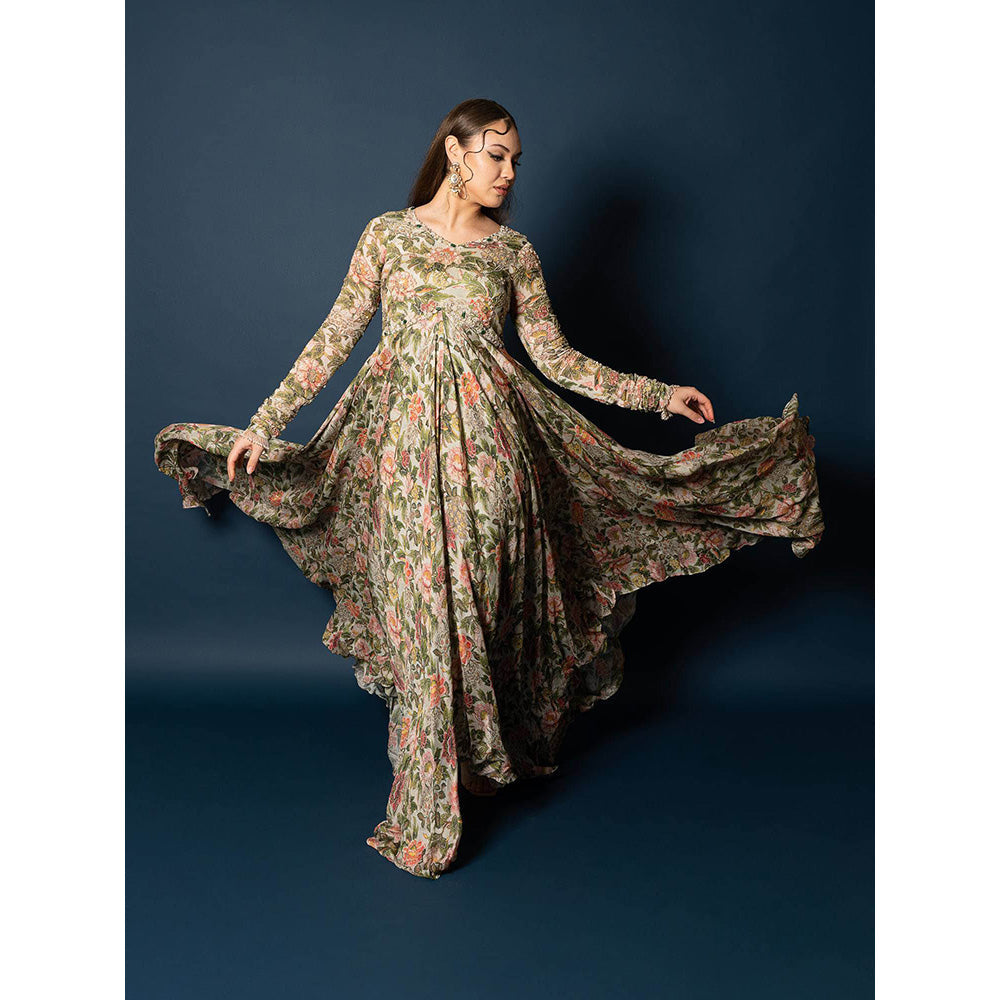 Sainy Garg Couture Nur Jahan Dress with Dupatta (Set of 2)