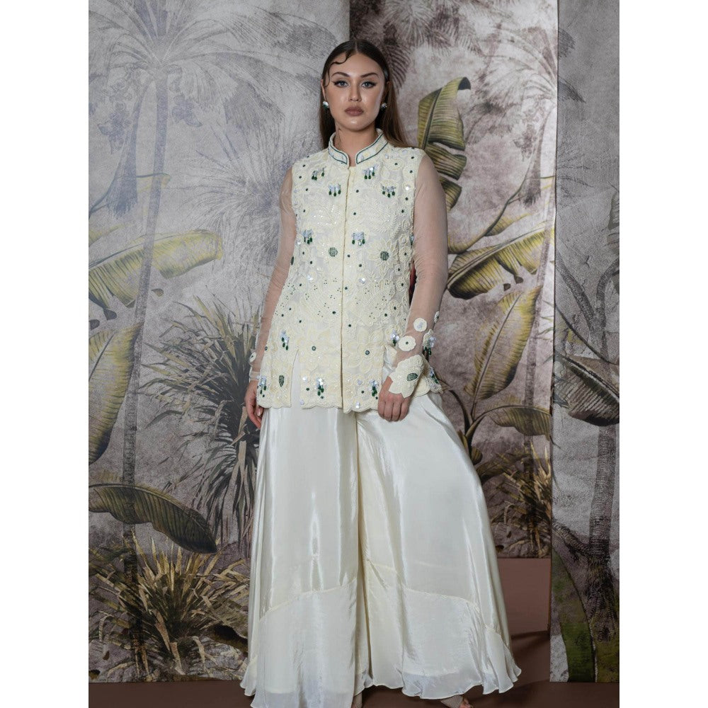 Sainy Garg Couture Manmohini Top with Sharara (Set of 2)