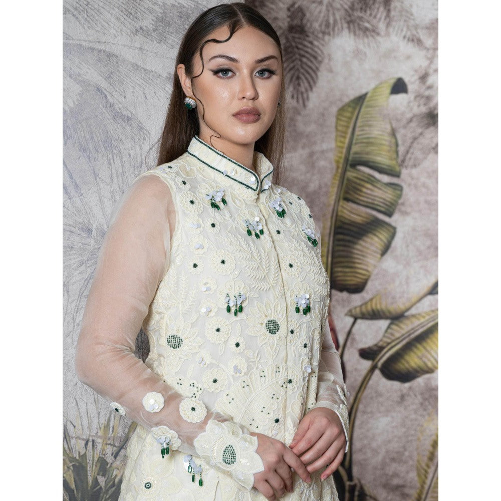 Sainy Garg Couture Manmohini Top with Sharara (Set of 2)