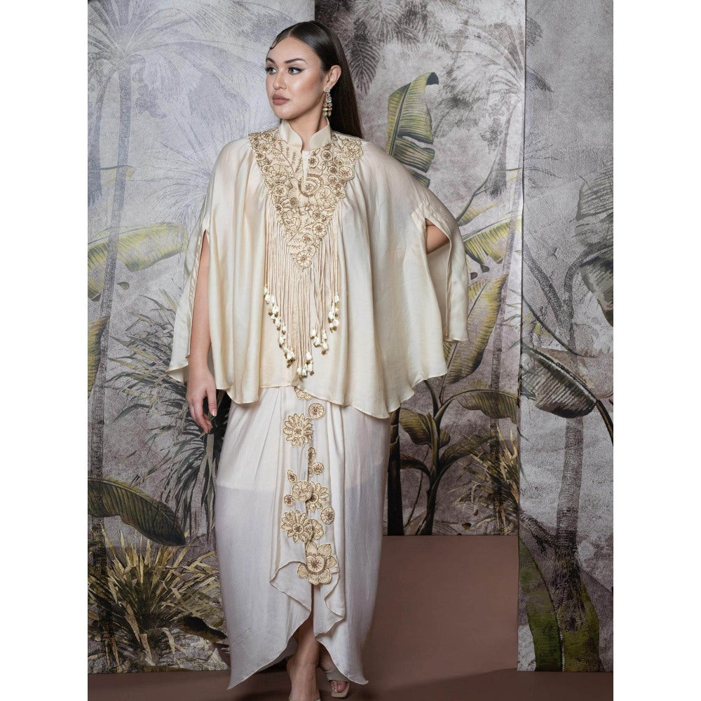 Sainy Garg Couture Hansini Cape with Drape Skirt (Set of 2)