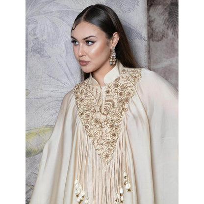 Sainy Garg Couture Hansini Cape with Drape Skirt (Set of 2)